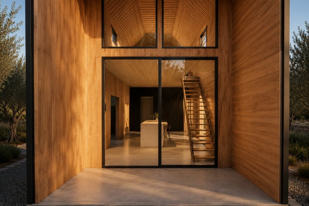 Front elevation — golden hour